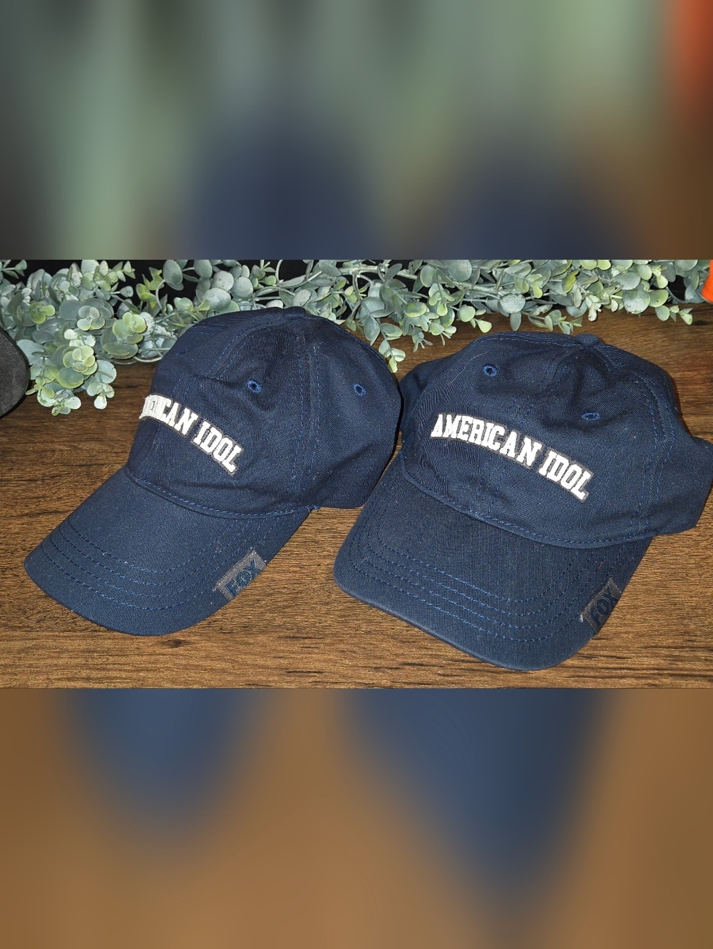 NEW Two American Idol FOX TV navy blue baseball hats
